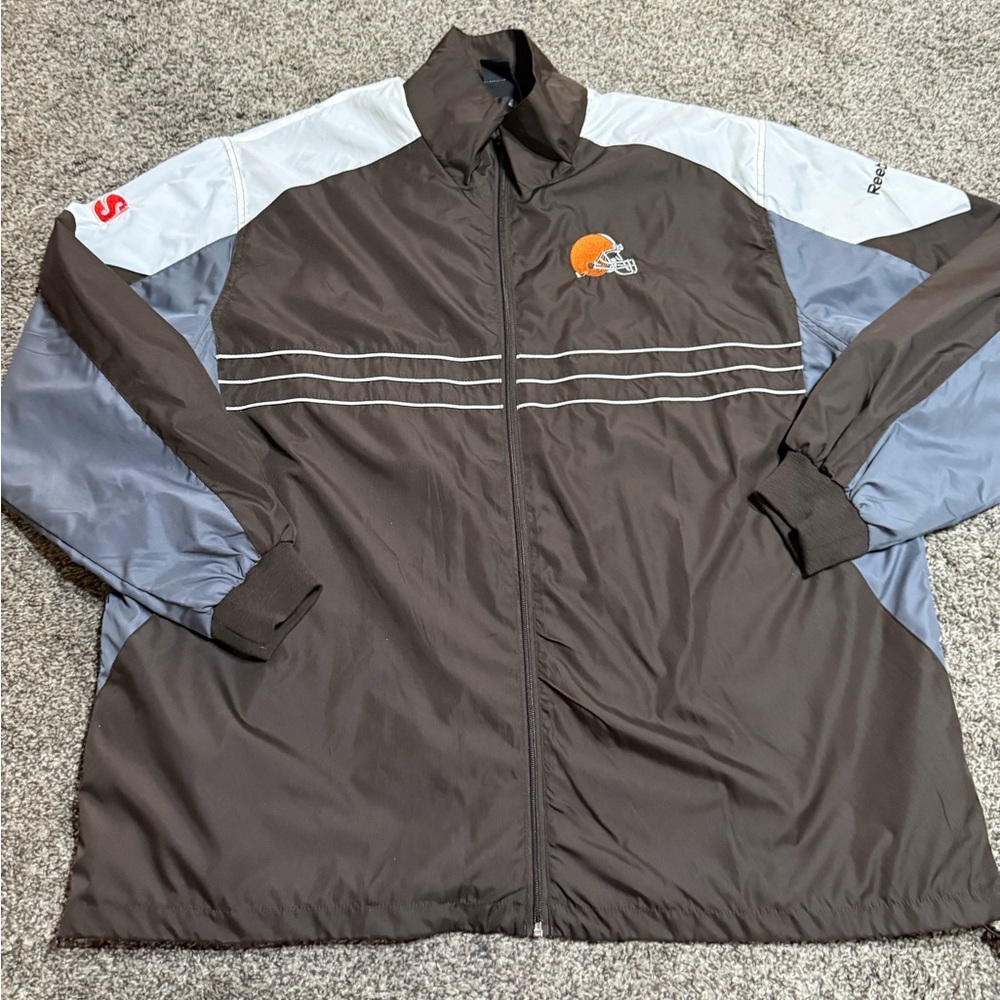 Reebok Men's NFL Cleveland Browns Windbreaker Jacket Men XXL Y2K Retro Sports